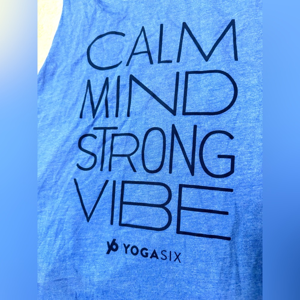 NWT- YOGA SIX Y6 CALM MIND CROP Blue Tank Top - Picture 3 of 11